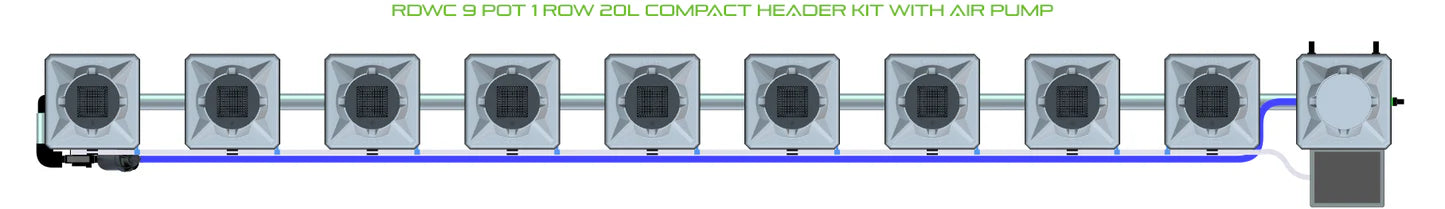 Alien Hydroponics RDWC 9 Pot 1 Row Kit