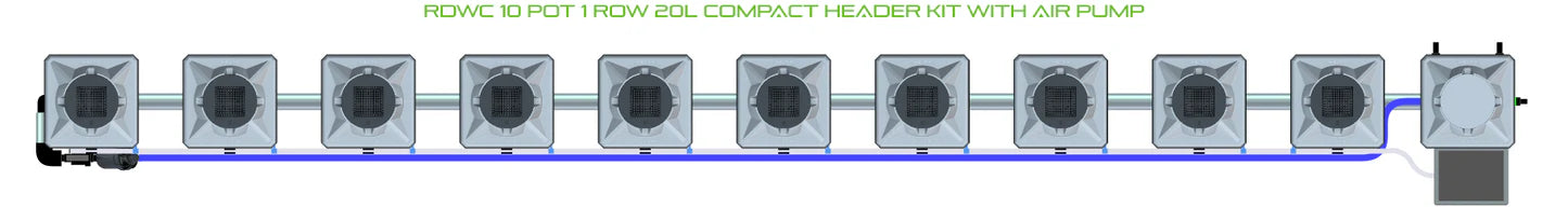 Alien Hydroponics RDWC 10 Pot 1 Row Kit