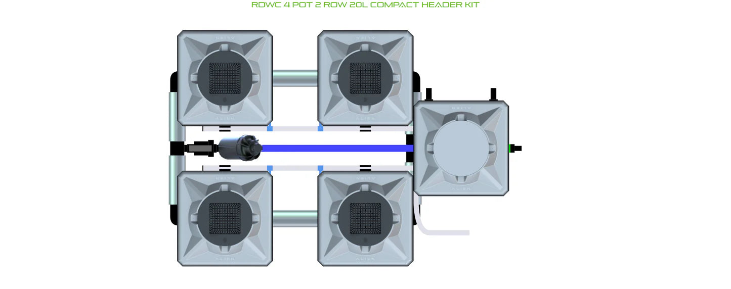 Alien Hydroponics RDWC 4 Pot 2 Row Kit