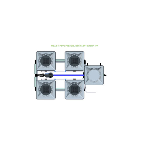 Alien Hydroponics RDWC 4 Pot 2 Row Kit