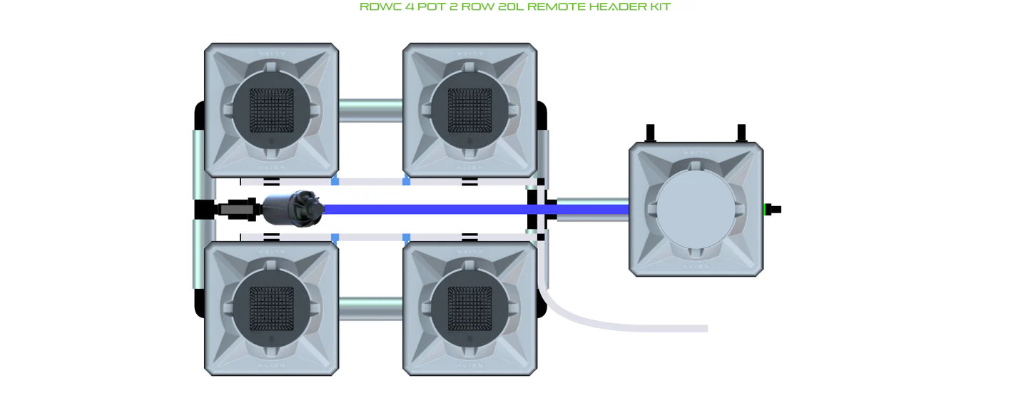 Alien Hydroponics RDWC 4 Pot 2 Row Kit