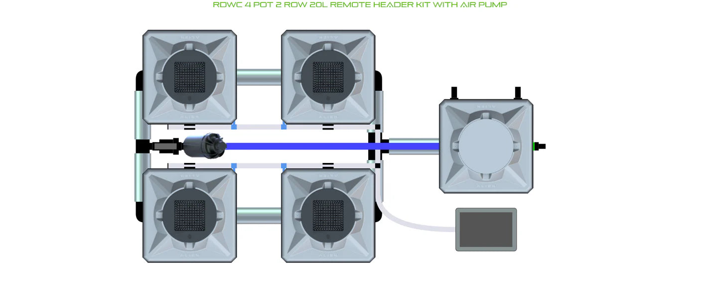 Alien Hydroponics RDWC 4 Pot 2 Row Kit