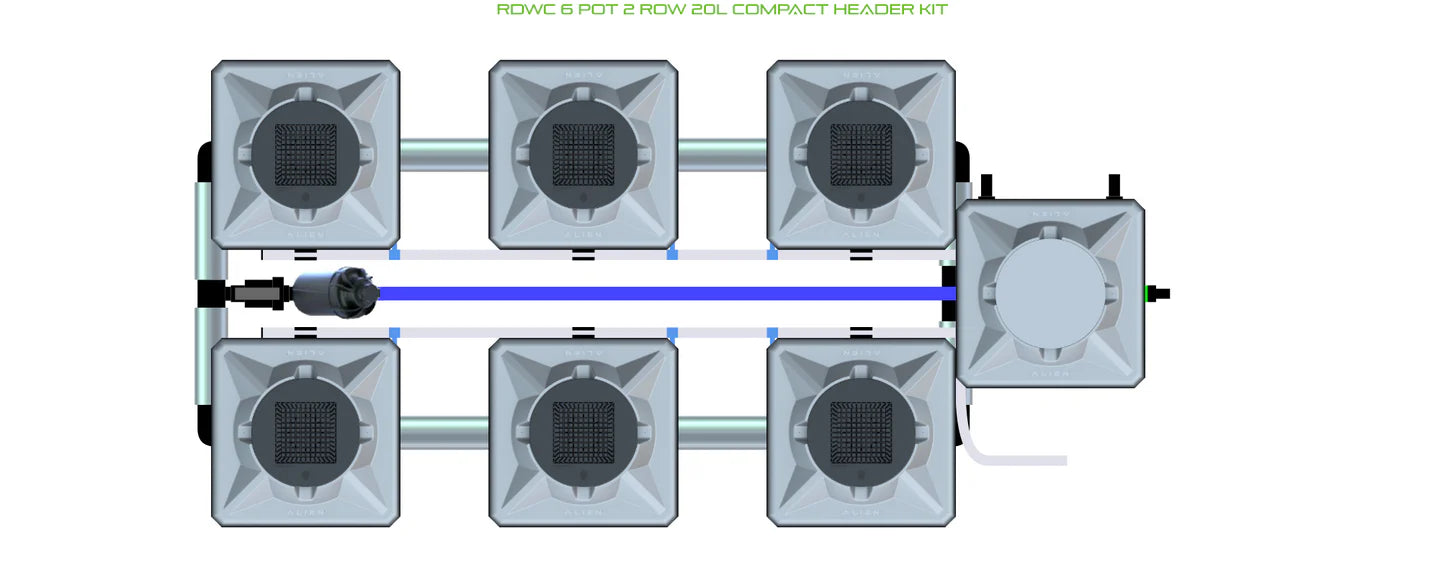 Alien Hydroponics RDWC 6 Pot 2 Row Kit