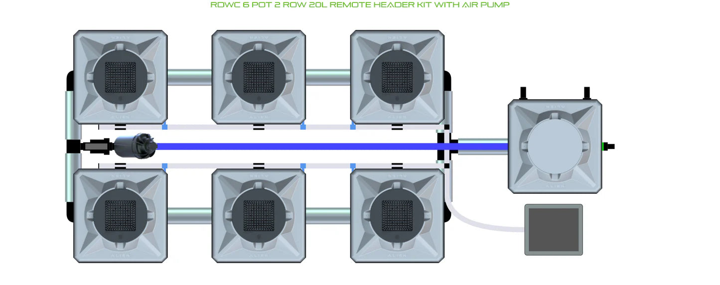 Alien Hydroponics RDWC 6 Pot 2 Row Kit