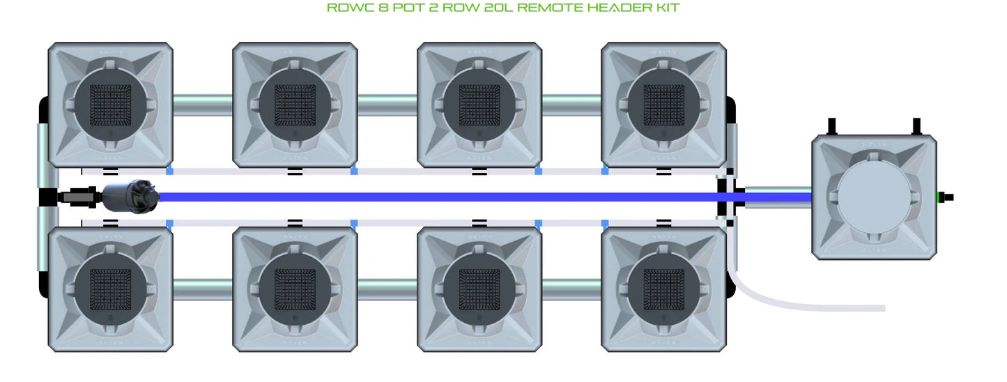 Alien Hydroponics RDWC 8 Pot 2 Row Kit