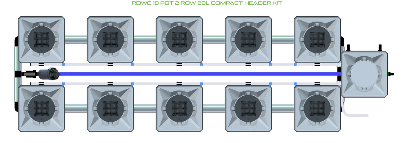 Alien Hydroponics RDWC 10 Pot 2 Row Kit