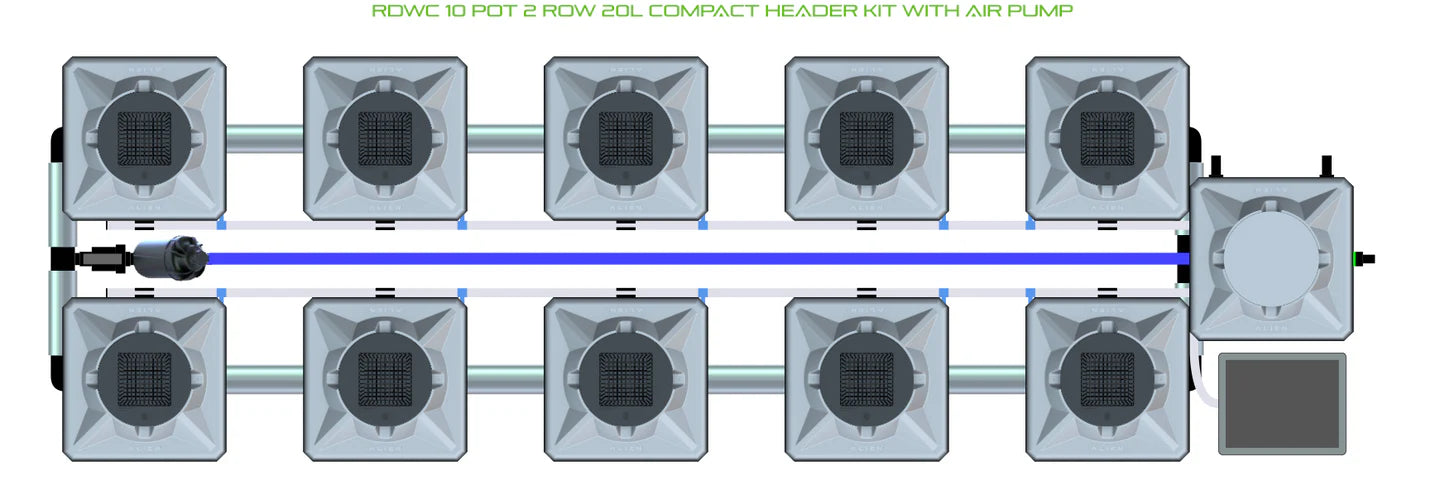 Alien Hydroponics RDWC 10 Pot 2 Row Kit