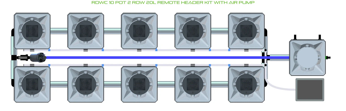 Alien Hydroponics RDWC 10 Pot 2 Row Kit