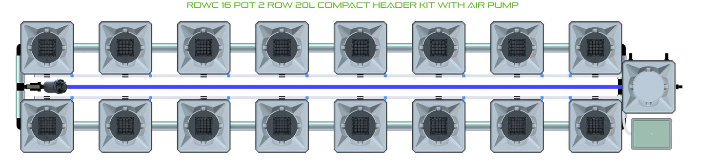 Alien Hydroponics RDWC 16 Pot 2 Row Kit