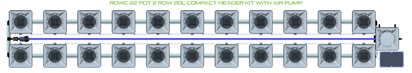 Alien Hydroponics RDWC 22 Pot 2 Row Kit