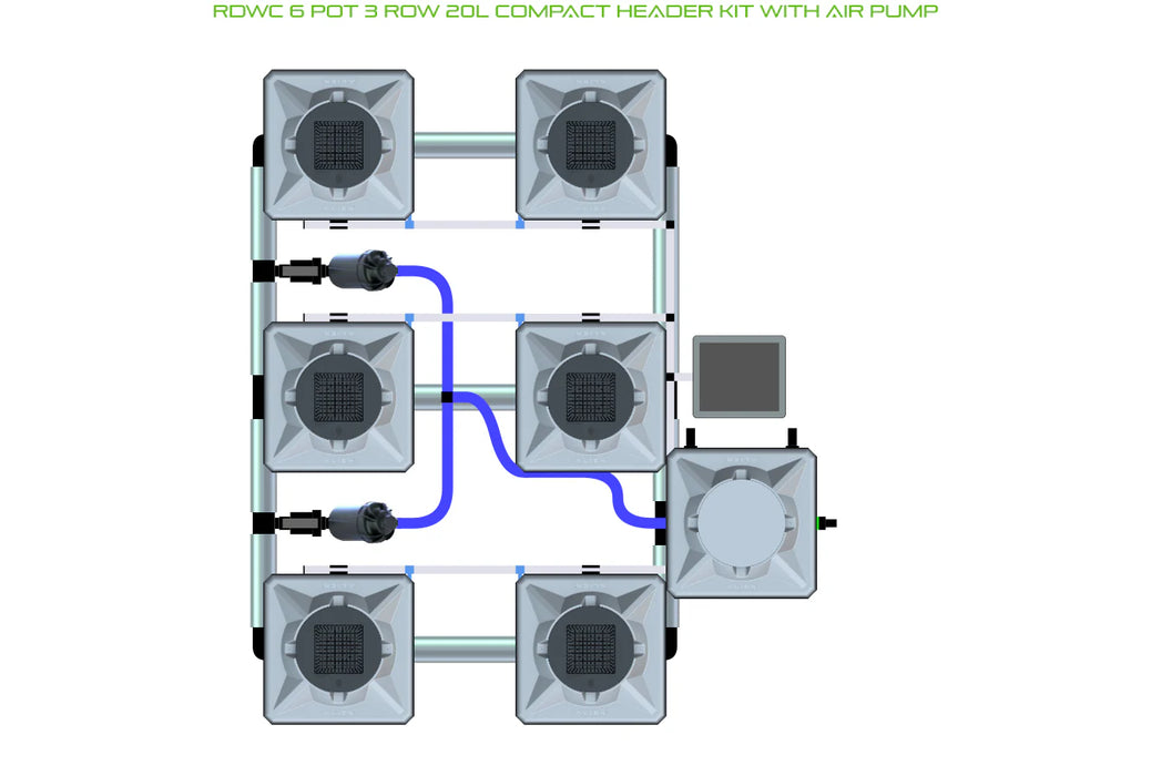 Alien Hydroponics RDWC 6 Pot 3 Row Kit