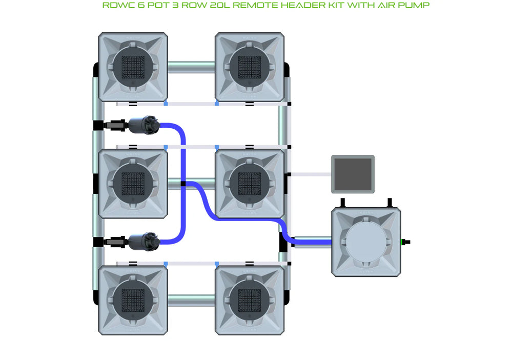 Alien Hydroponics RDWC 6 Pot 3 Row Kit