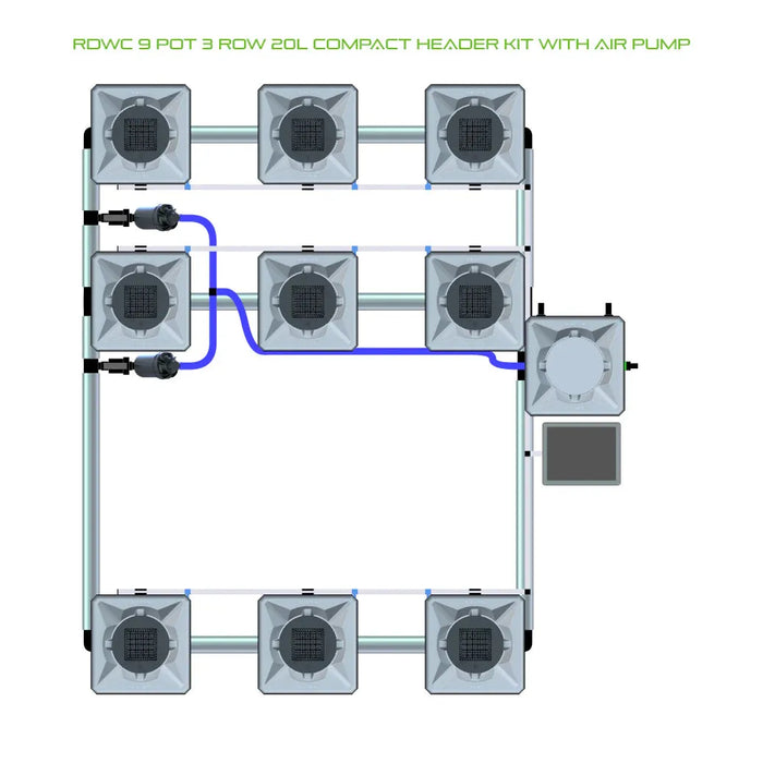 Alien Hydroponics RDWC 9 Pot 3 Row Kit