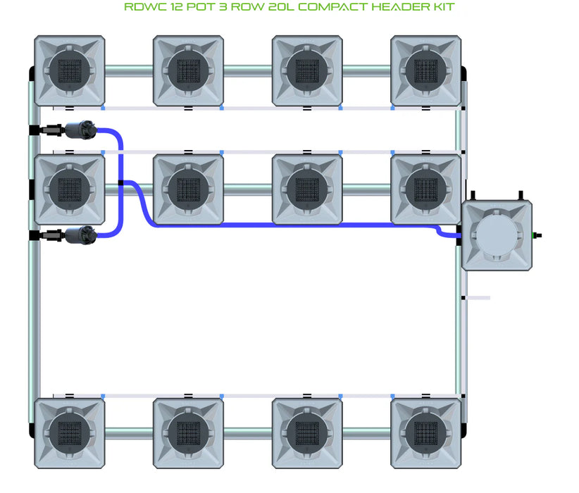 Alien Hydroponics RDWC 12 Pot 3 Row Kit