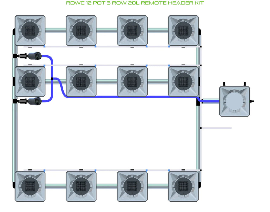 Alien Hydroponics RDWC 12 Pot 3 Row Kit