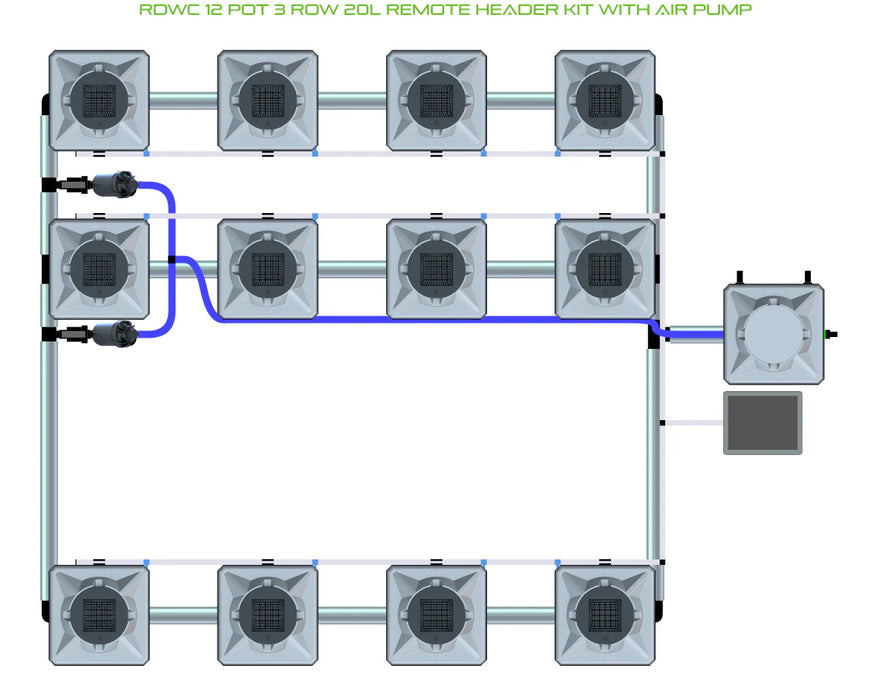 Alien Hydroponics RDWC 12 Pot 3 Row Kit