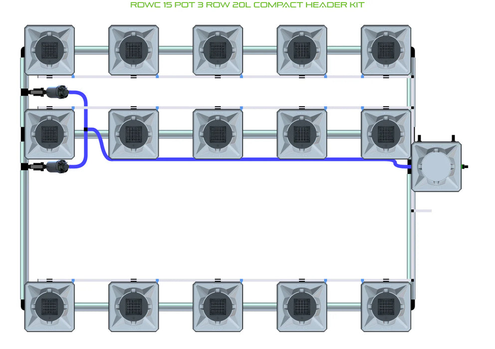 Alien Hydroponics RDWC 15 Pot 3 Row Kit