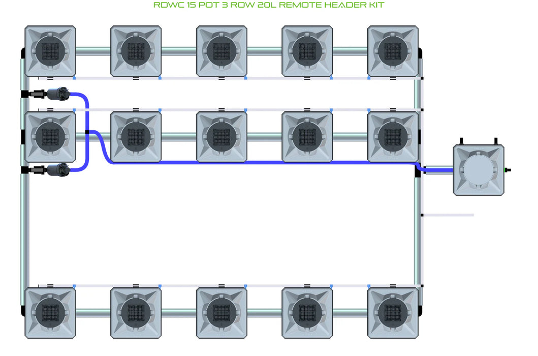 Alien Hydroponics RDWC 15 Pot 3 Row Kit