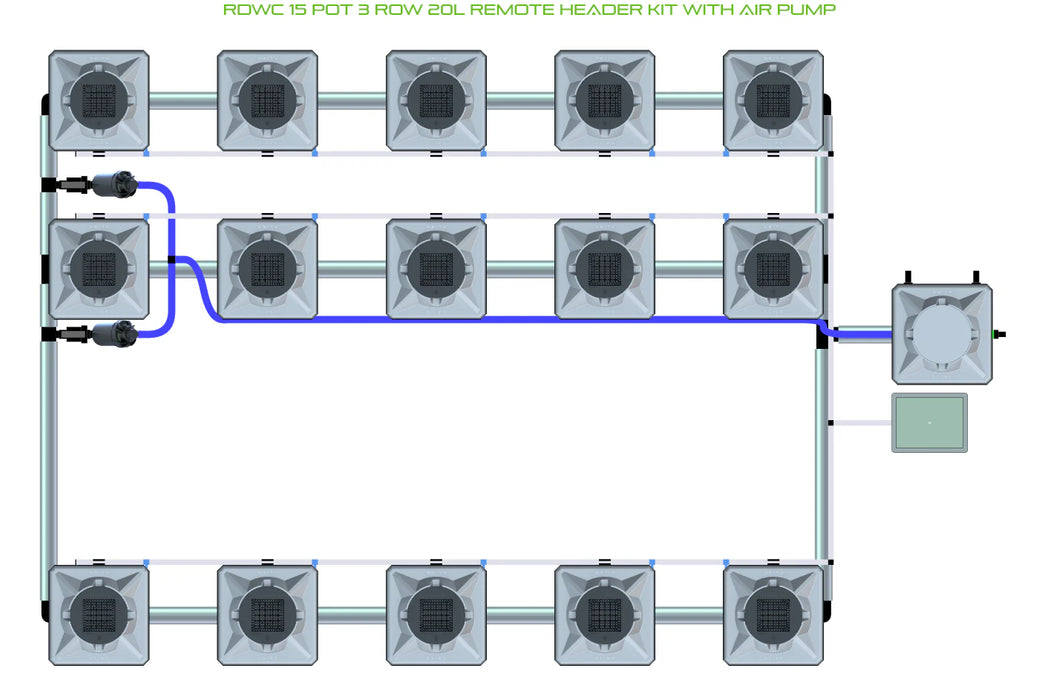 Alien Hydroponics RDWC 15 Pot 3 Row Kit