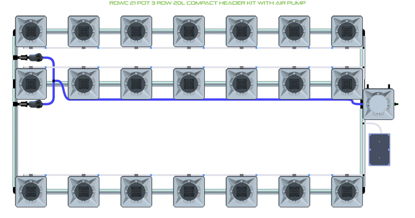 Alien Hydroponics RDWC 21 Pot 3 Row Kit