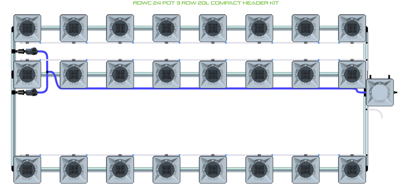 Alien Hydroponics RDWC 24 Pot 3 Row Kit