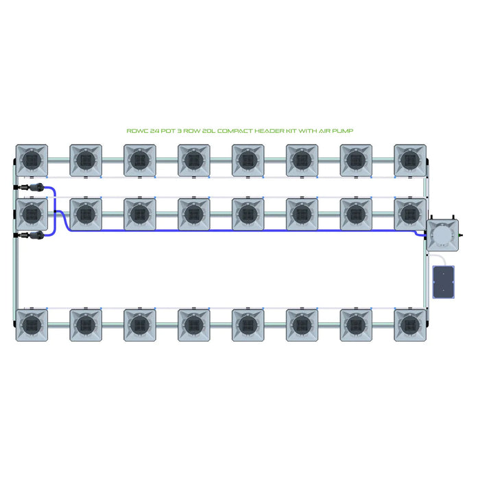 Alien Hydroponics RDWC 24 Pot 3 Row Kit