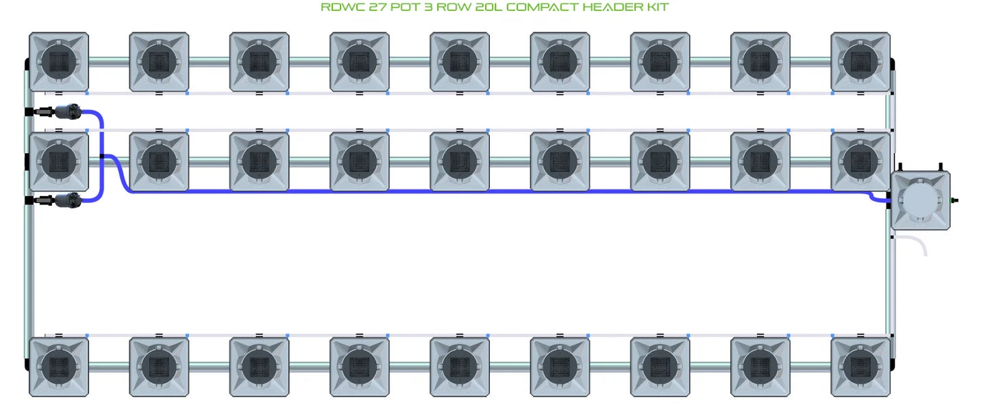 Alien Hydroponics RDWC 27 Pot 3 Row Kit