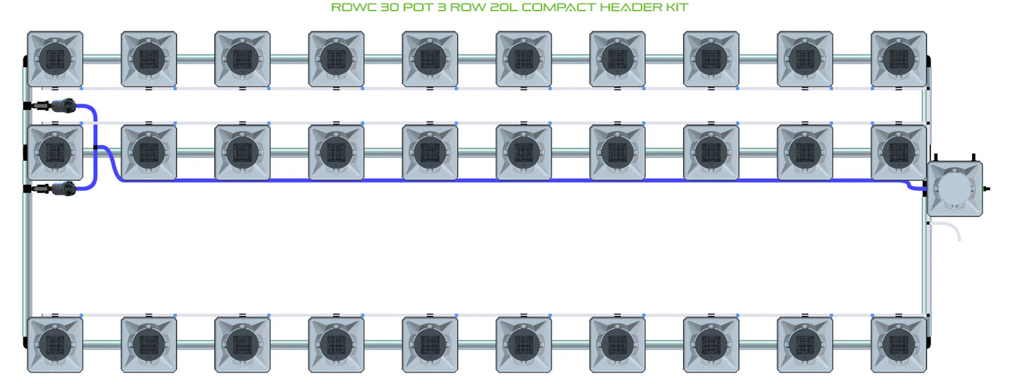 Alien Hydroponics RDWC 30 Pot 3 Row Kit