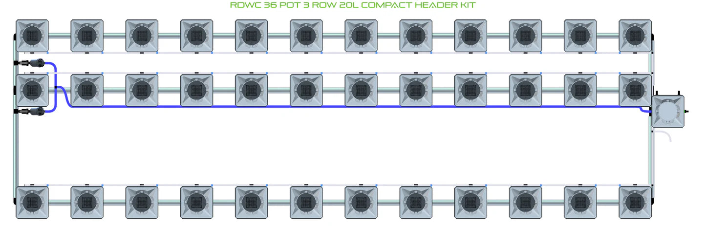 Alien Hydroponics RDWC 36 Pot 3 Row Kit