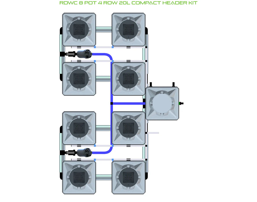 Alien Hydroponics RDWC 8 Pot 4 Row Kit