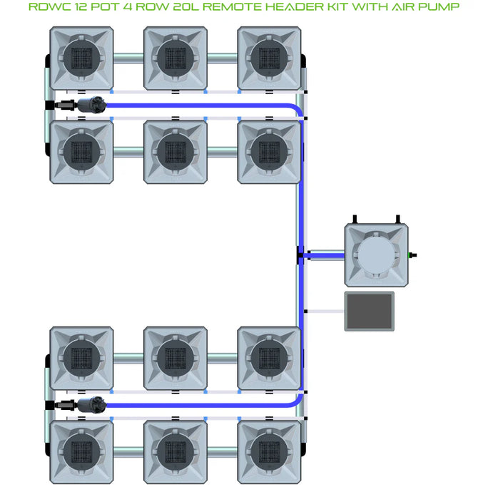 Alien Hydroponics RDWC 12 Pot 4 Row Kit