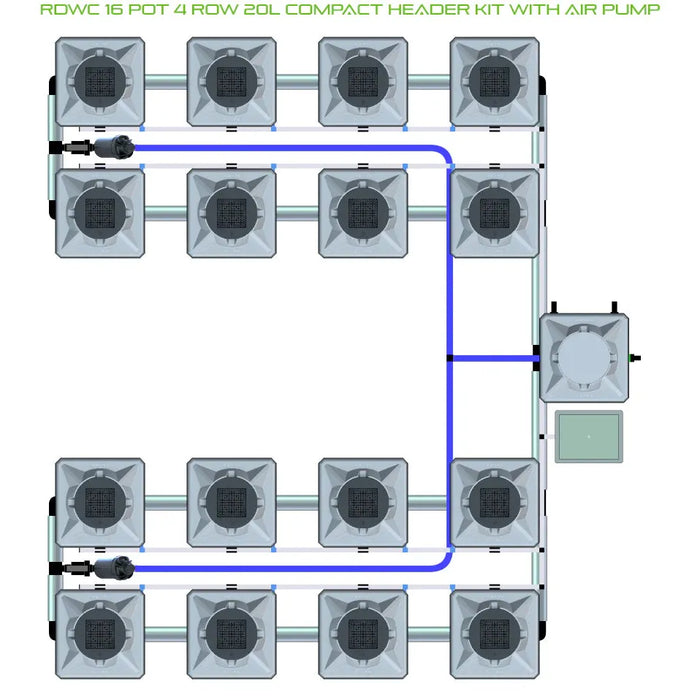 Alien Hydroponics RDWC 16 Pot 4 Row Kit