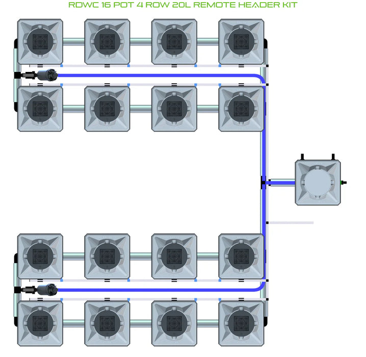 Alien Hydroponics RDWC 16 Pot 4 Row Kit