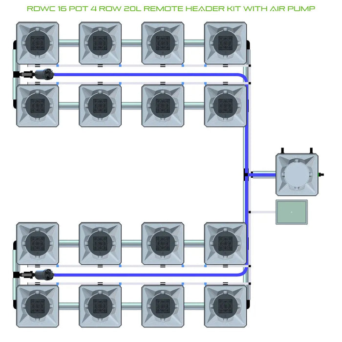 Alien Hydroponics RDWC 16 Pot 4 Row Kit