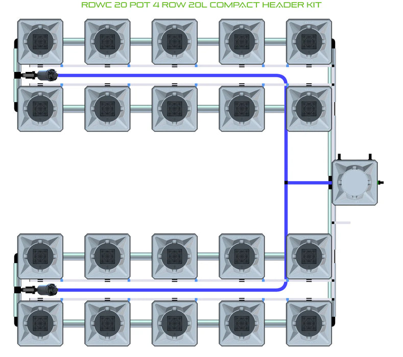 Alien Hydroponics RDWC 20 Pot 4 Row Kit