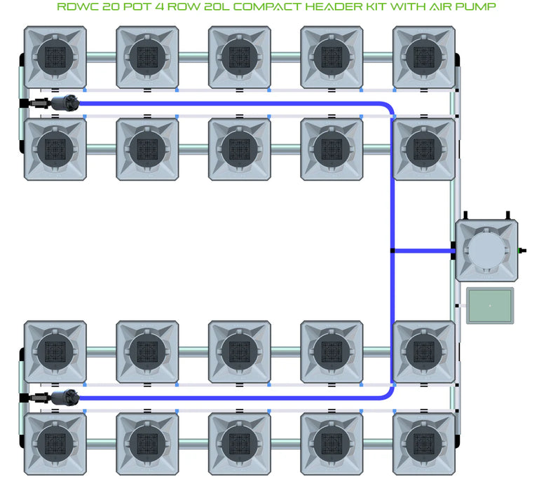 Alien Hydroponics RDWC 20 Pot 4 Row Kit