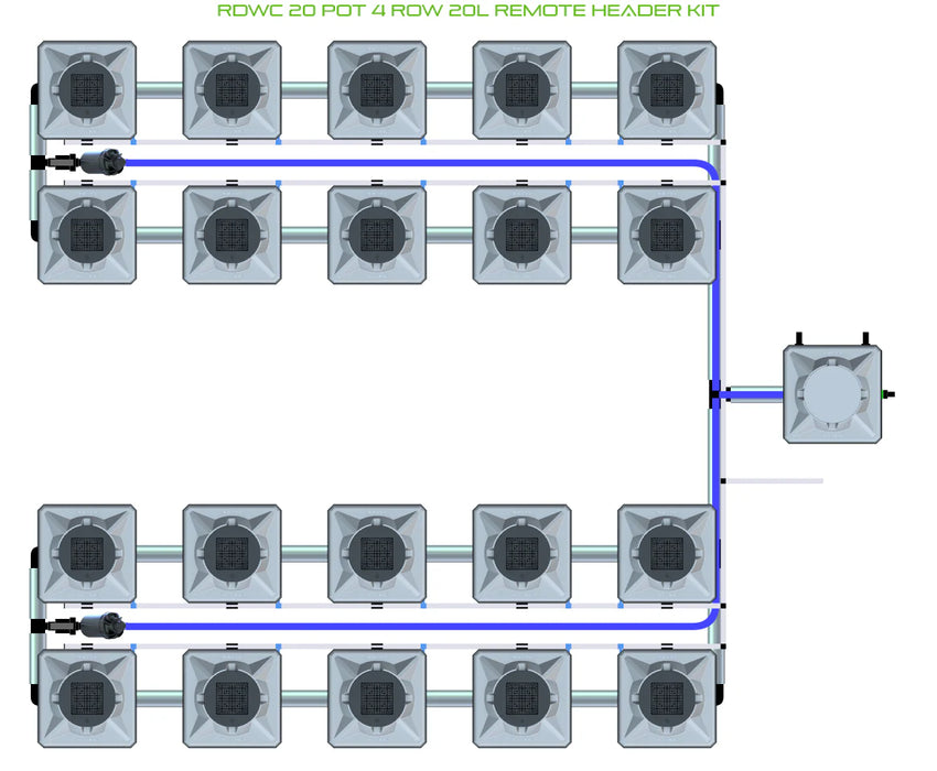 Alien Hydroponics RDWC 20 Pot 4 Row Kit