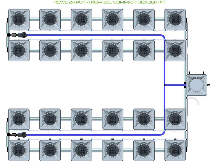 Alien Hydroponics RDWC 24 Pot 4 Row Kit