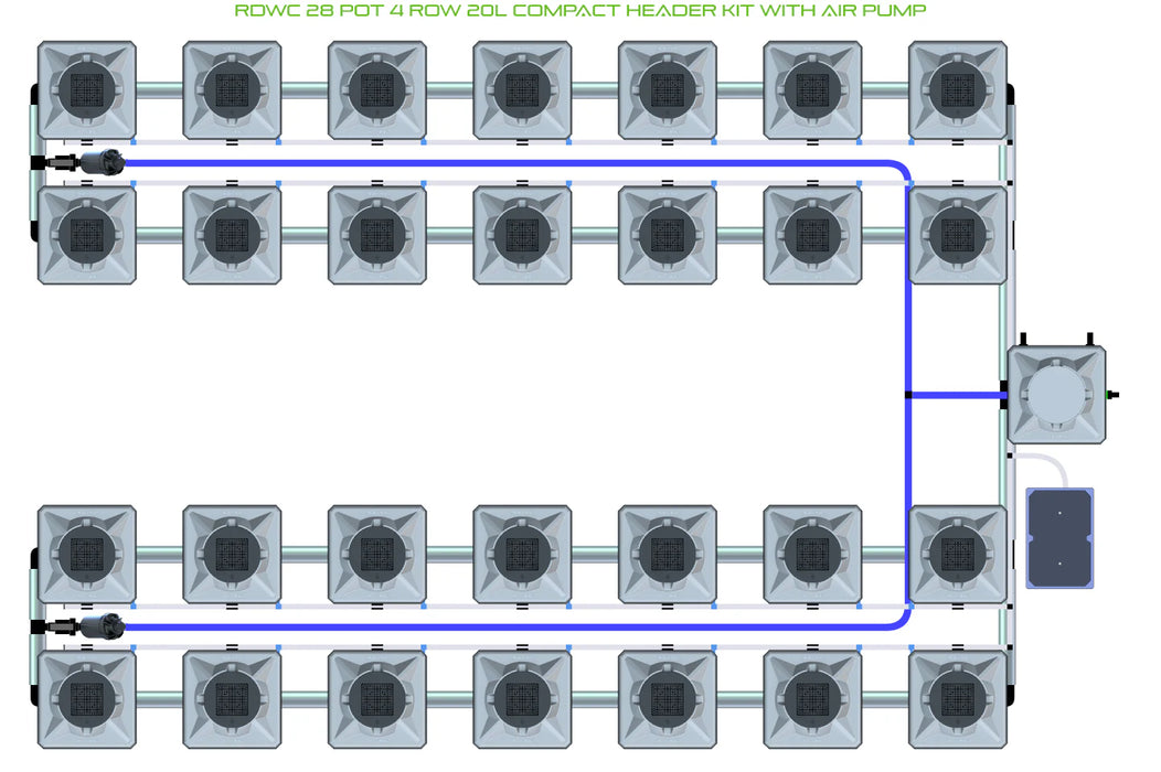 Alien Hydroponics RDWC 28 Pot 4 Row Kit