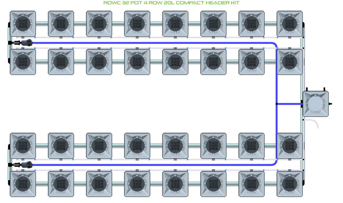 Alien Hydroponics RDWC 32 Pot 4 Row Kit