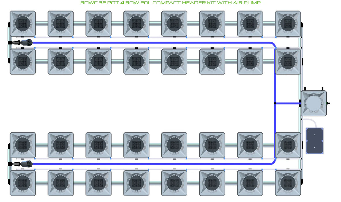 Alien Hydroponics RDWC 32 Pot 4 Row Kit