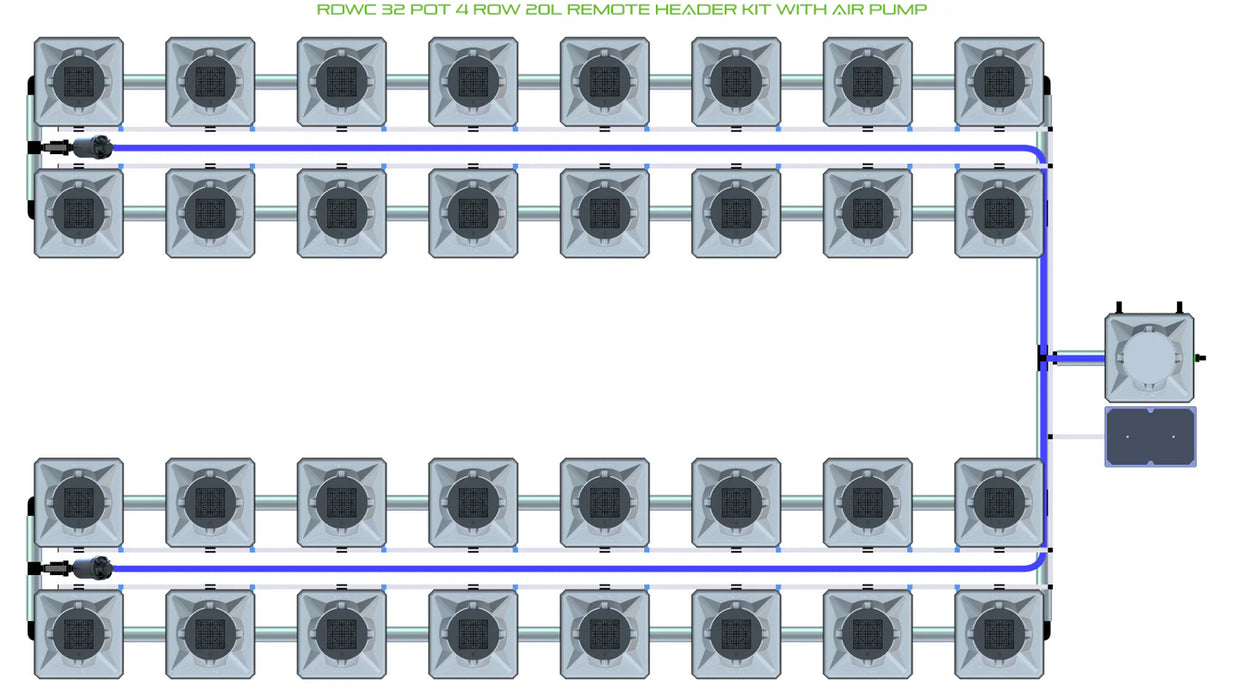 Alien Hydroponics RDWC 32 Pot 4 Row Kit