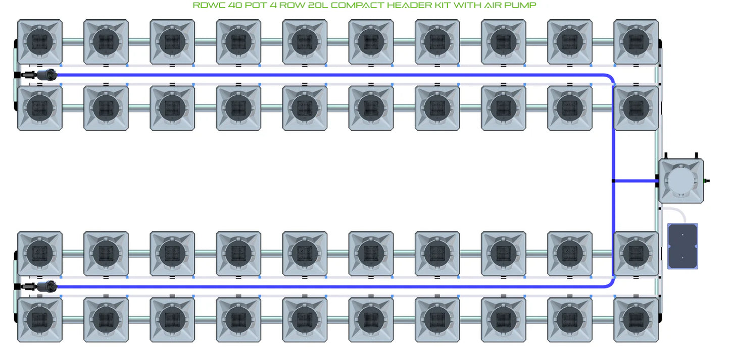 Alien Hydroponics RDWC 40 Pot 4 Row Kit