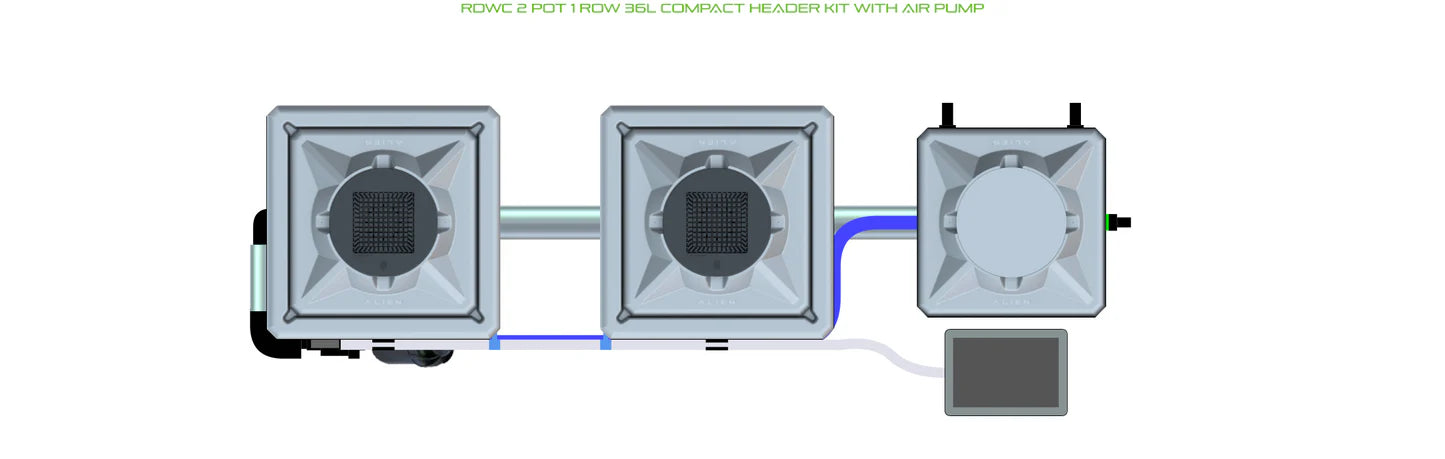 Alien Hydroponics RDWC 2 Pot 1 Row Kit