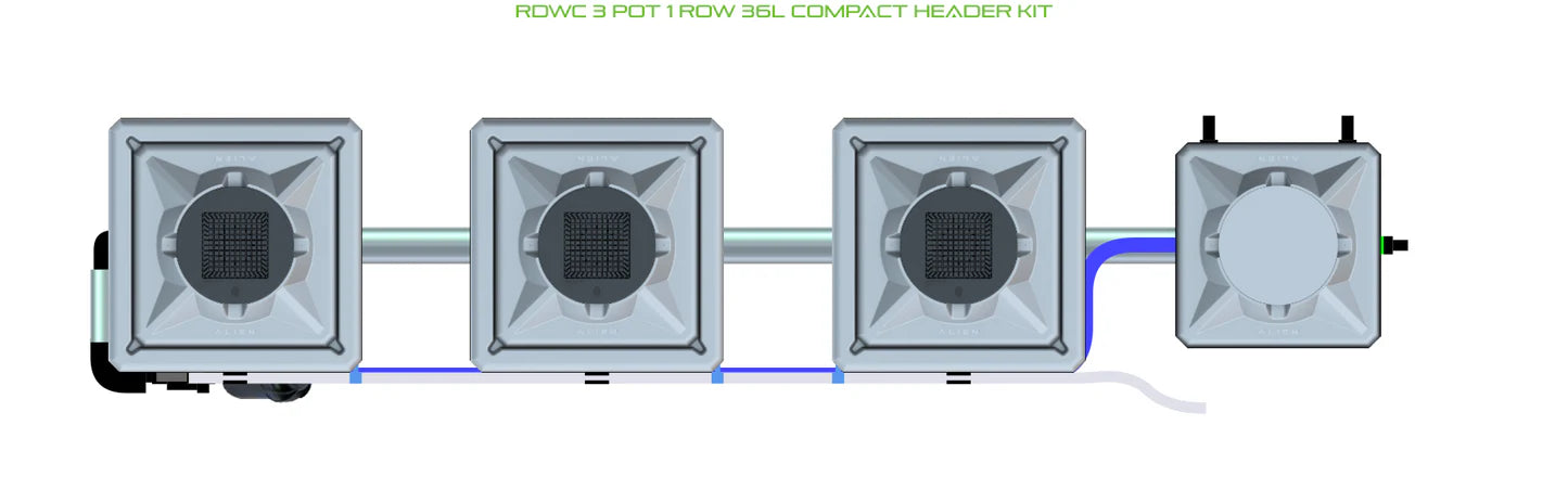 Alien Hydroponics RDWC 3 Pot 1 Row Kit