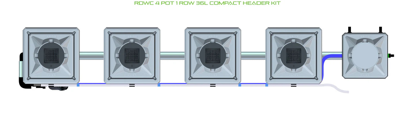 Alien Hydroponics RDWC 4 Pot 1 Row Kit