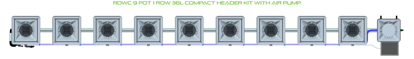 Alien Hydroponics RDWC 9 Pot 1 Row Kit