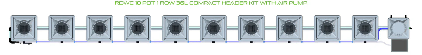 Alien Hydroponics RDWC 10 Pot 1 Row Kit