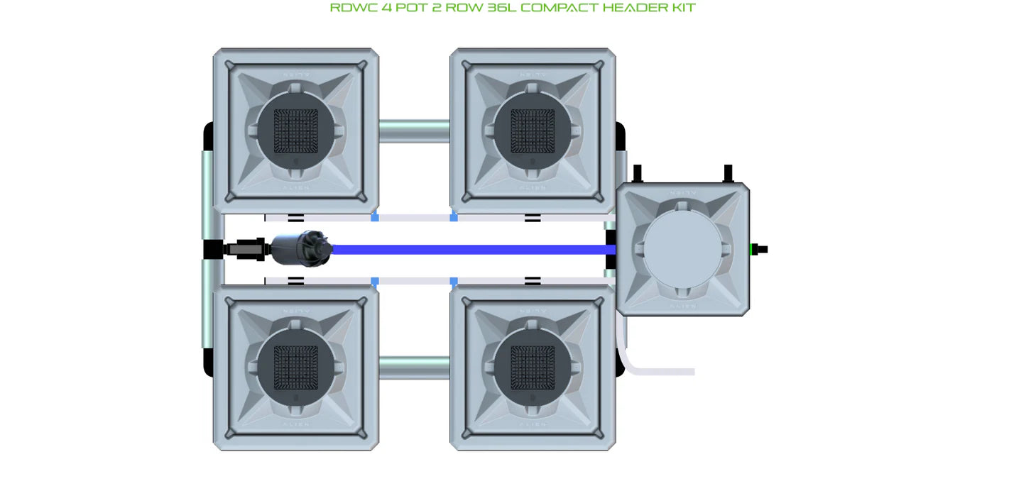 Alien Hydroponics RDWC 4 Pot 2 Row Kit