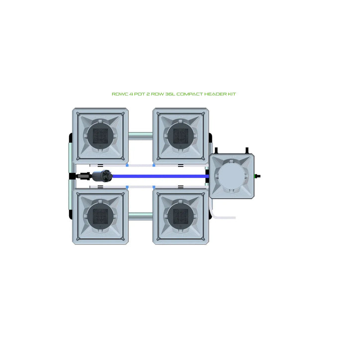 Alien Hydroponics RDWC 4 Pot 2 Row Kit